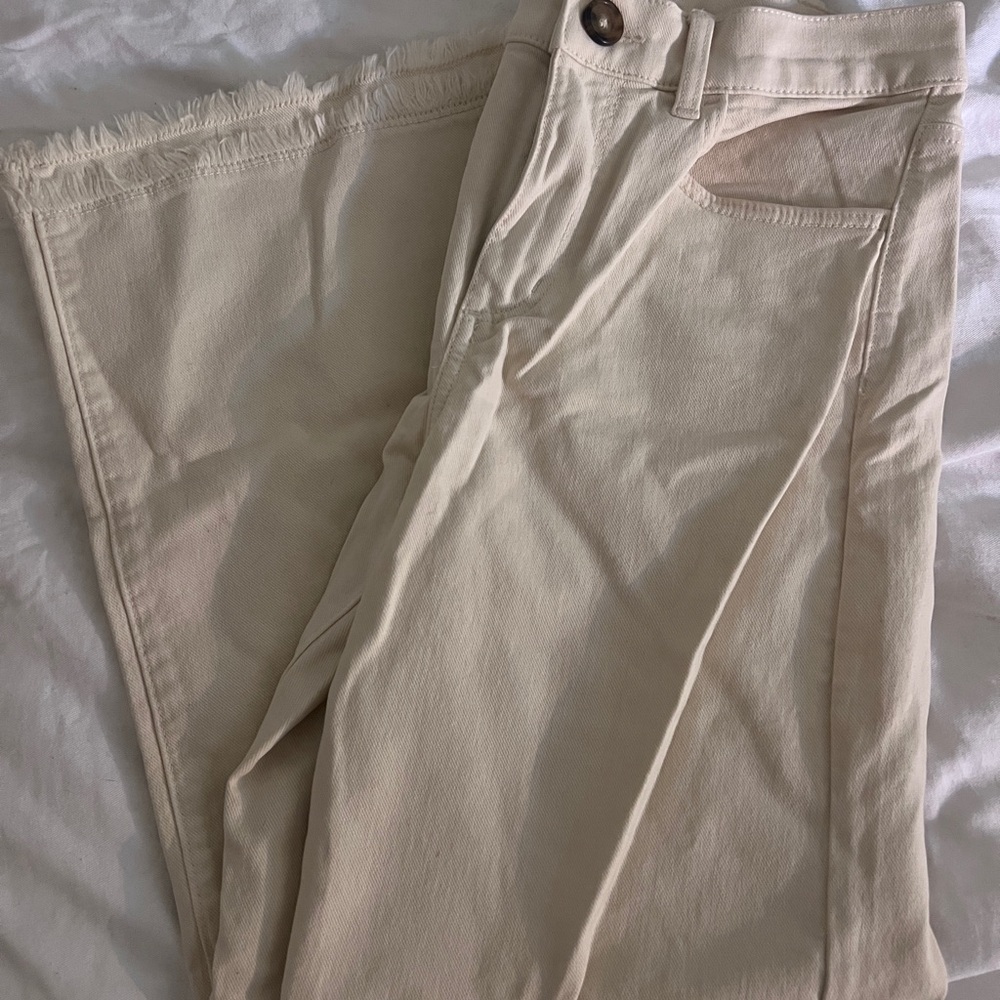 LOFT Cream Ankle & Cropped Jeans